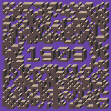 1909 Implementation of Edward Zajec &ldquo;Il Cubo&rdquo; from 1971. Essentially a Truchet tile set of 8 tiles and rules for placement art illustration