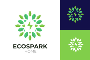 Eco House logo concept with negative space