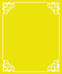 Decorative frame Elegant vector element for design in Eastern style, place for text. Floral yellow and white border. Lace illustration for invitations and greeting cards