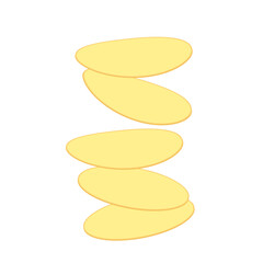 Potatoes vector illustration. Isolated white background. Potato slice vector.