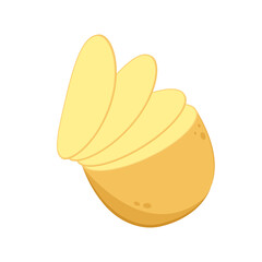 Potatoes vector illustration. Isolated white background. Potato slice vector.