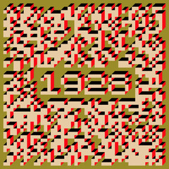 1928 Implementation of Edward Zajec “Il Cubo” from 1971. Essentially a Truchet tile set of 8 tiles and rules for placement art illustration