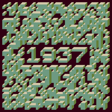 1937 Implementation of Edward Zajec &ldquo;Il Cubo&rdquo; from 1971. Essentially a Truchet tile set of 8 tiles and rules for placement art illustration
