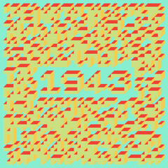 1943 Implementation of Edward Zajec “Il Cubo” from 1971. Essentially a Truchet tile set of 8 tiles and rules for placement art illustration