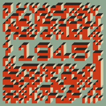 1945 Implementation of Edward Zajec &ldquo;Il Cubo&rdquo; from 1971. Essentially a Truchet tile set of 8 tiles and rules for placement art illustration