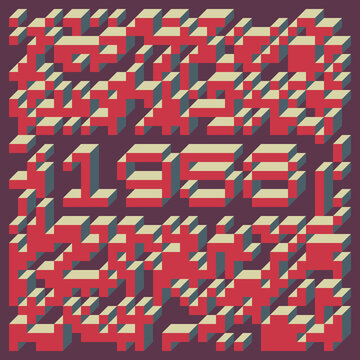 1958 Implementation of Edward Zajec &ldquo;Il Cubo&rdquo; from 1971. Essentially a Truchet tile set of 8 tiles and rules for placement art illustration