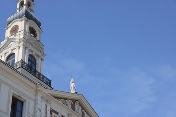 Riga City Council  Rigas dome building of the government of the city of Riga  the capital of Latvia near river called Daugava