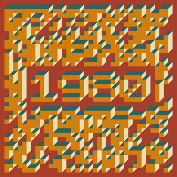 1980 Implementation of Edward Zajec &ldquo;Il Cubo&rdquo; from 1971. Essentially a Truchet tile set of 8 tiles and rules for placement art illustration