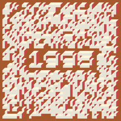 1995 Implementation of Edward Zajec “Il Cubo” from 1971. Essentially a Truchet tile set of 8 tiles and rules for placement art illustration