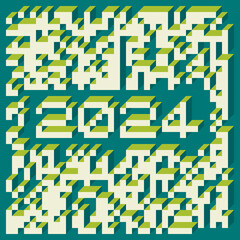 2024 Implementation of Edward Zajec “Il Cubo” from 1971. Essentially a Truchet tile set of 8 tiles and rules for placement art illustration