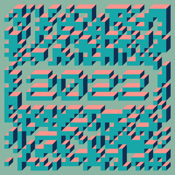 2022 Implementation of Edward Zajec &ldquo;Il Cubo&rdquo; from 1971. Essentially a Truchet tile set of 8 tiles and rules for placement art illustration
