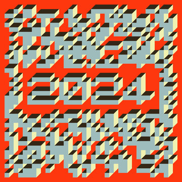 2024 Implementation of Edward Zajec &ldquo;Il Cubo&rdquo; from 1971. Essentially a Truchet tile set of 8 tiles and rules for placement art illustration