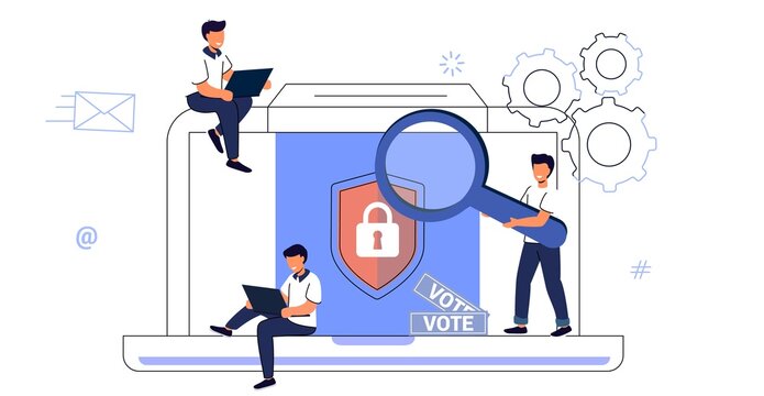 E-voting concept Survey vote online Election and voting Citizens choice duty referendum Democratic as government form speech freedom Politic ballot various options decision Flat vector illustration - Powered by Adobe