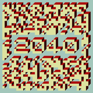 2040 Implementation of Edward Zajec &ldquo;Il Cubo&rdquo; from 1971. Essentially a Truchet tile set of 8 tiles and rules for placement art illustration