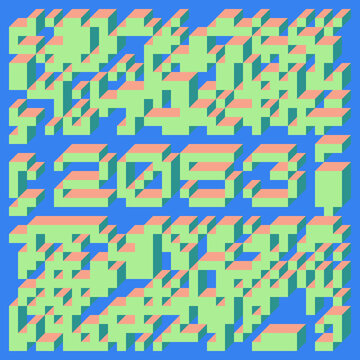 2053 Implementation of Edward Zajec &ldquo;Il Cubo&rdquo; from 1971. Essentially a Truchet tile set of 8 tiles and rules for placement art illustration
