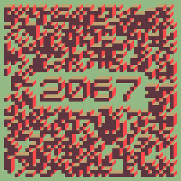 2067 Implementation of Edward Zajec &ldquo;Il Cubo&rdquo; from 1971. Essentially a Truchet tile set of 8 tiles and rules for placement art illustration