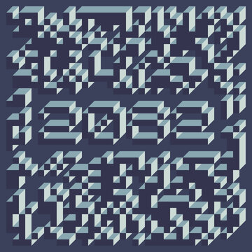 2082 Implementation of Edward Zajec &ldquo;Il Cubo&rdquo; from 1971. Essentially a Truchet tile set of 8 tiles and rules for placement art illustration