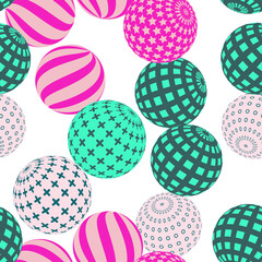 Retro 3d illustration of abstract balls, great design for any purpose. Modern poster for cover design. Vector seamless technology background. Background wall design.