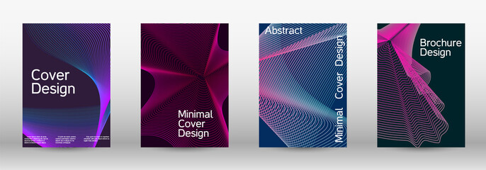 Artistic covers design. A set of modern abstract covers. Modern design template. Future futuristic template with abstract current forms for banner design, poster, booklet, report, magazine.