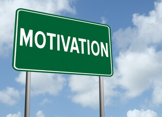 Motivation sign on nature background.