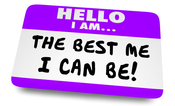 The Best Me I Can Be Name Tag Sticker Pride Confident 3d Illustration