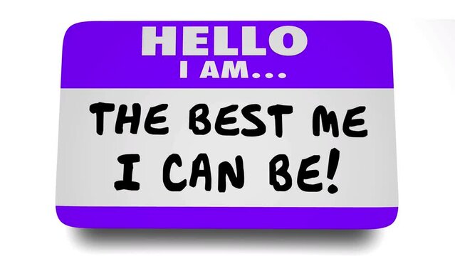 The Best Me I Can Be Name Tag Sticker Pride Confident 3d Animation
