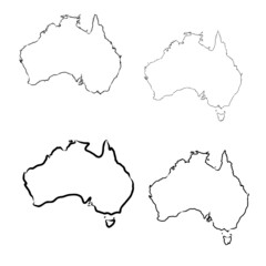 Freehand Australia map sketch on white background. Vector illustration.
