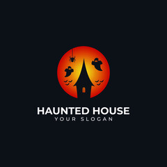 The haunted house celebrate Halloween Premium Vector