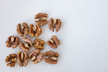 
delicious walnut on a white background