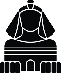 Sphinx Statue Monument Ancient Egypt Egyptian Nubian Black and White Design Vector Illustration