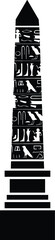 Hieroglyph Totem Pole Pillar Hieroglyphics Hieroglyphs Post Symbol Symbols Ancient Egypt Egyptian Nubian Black and White Design Vector Illustration