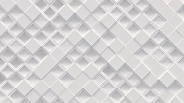 Abstract motion background from random moving cubes, seamless loop animation