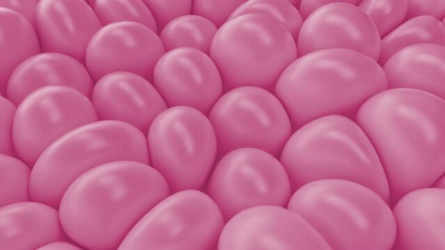 Inflating bubble gum. Colorful, bright moving balloons. Seamless loop background.