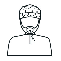 Omani Man wear Masar Kamah Vector icon arab

