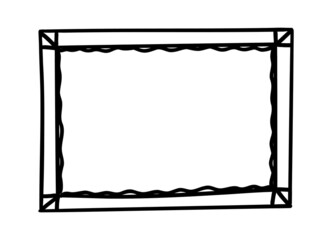 Doodle picture frame. Hand drawn vintage sketchy shape. Vector collection