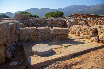 Excavations of the Minoan palace in Malia. Crete, Greece