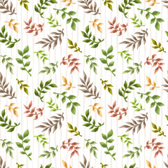 Seamless floral pattern with leaves, textured background for your design projects, textile, wrapping, wallpaper, web