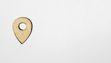 Icon, geolocation emblem, location and place of arrival, destination, goal