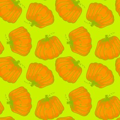 Halloween seamless cute pumpkins pattern for textiles and packaging and gifts and kids and wrapping paper