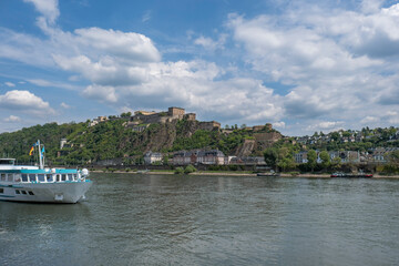 Fototapeta na wymiar Blick auf die Festung Ehrenbreitstein, Koblenz