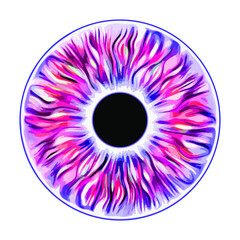 Pink eye iris pupil vector illustration isolated	