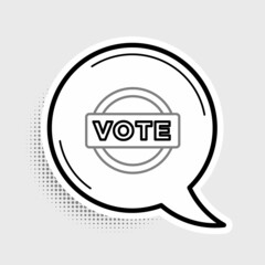 Line Vote icon isolated on grey background. Colorful outline concept. Vector