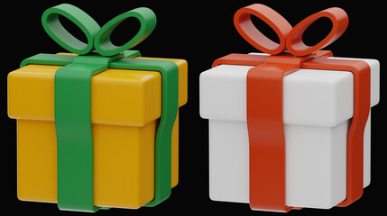 Premium Christmas 3d rendering icon on white isolated background