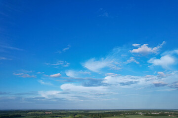 Just before sunset, beautiful aerial view of Galley and Warden Hills of Luton, England, UK, Drone's...