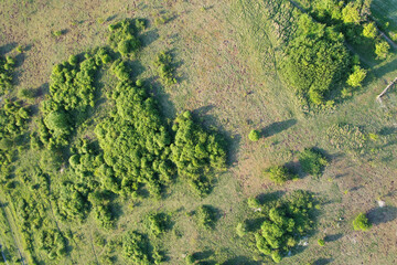 Just before sunset, beautiful aerial view of Galley and Warden Hills of Luton, England, UK, Drone's...