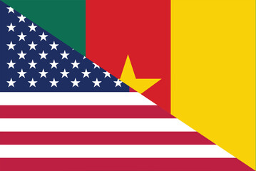 Fototapeta na wymiar USA Cameroon friendship national flag cooperation diplomacy country emblem