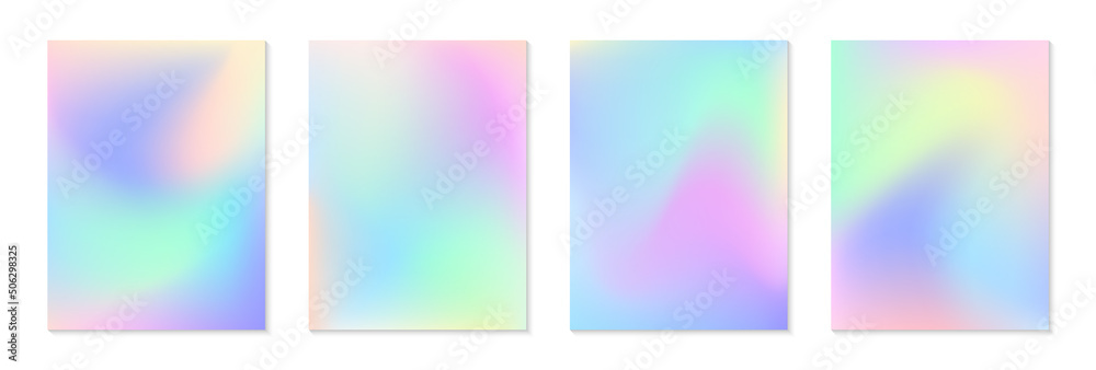Wall mural vector set of mesh gradient backgrounds in soft pastel colors.copy space for text.abstract fluid ill