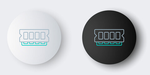 Line RAM, random access memory icon isolated on grey background. Colorful outline concept. Vector