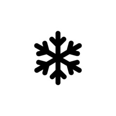 Simple black snowflake icon with rounded corners. Cold temperature symbol isolated. Vector EPS 10