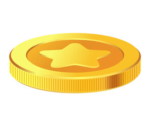 Golden money. Rotating gold coin.